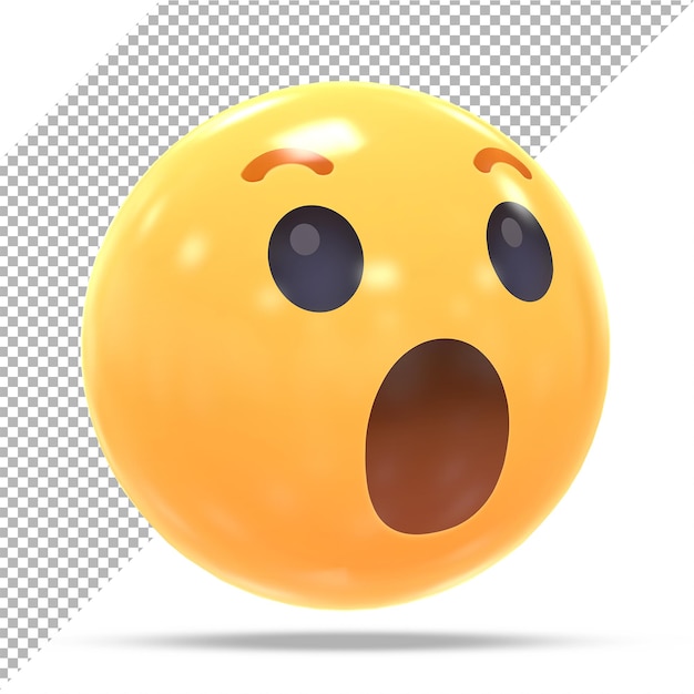 Facebook reaction emoji wow 3D