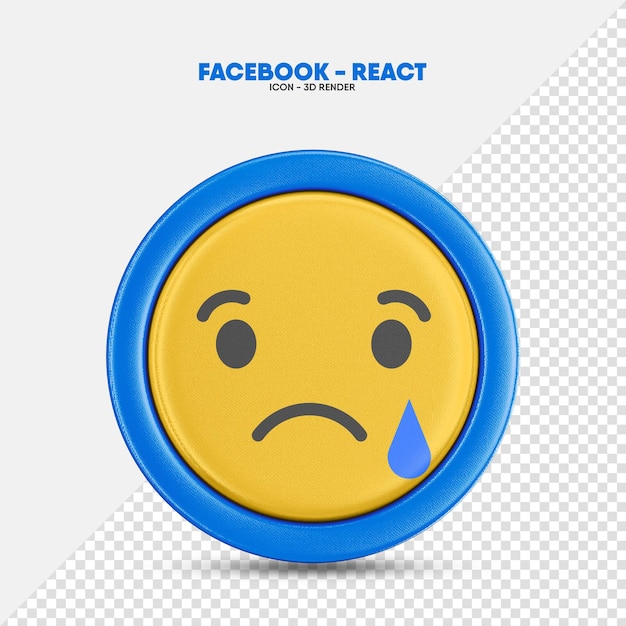 Facebook reaction icon 3d render isolated for composition