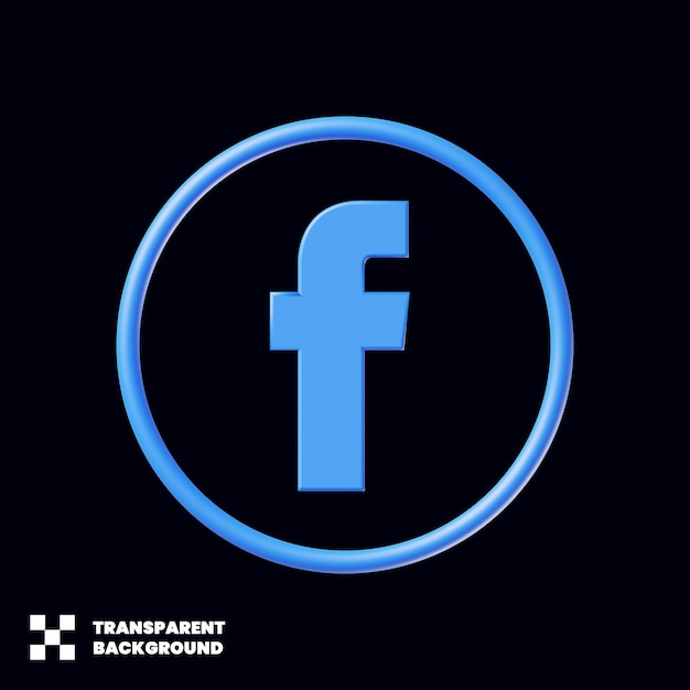 Facebook Social Media Icon In 3D Render