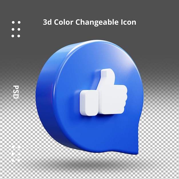 Facebook social media like sign ui icon 3d