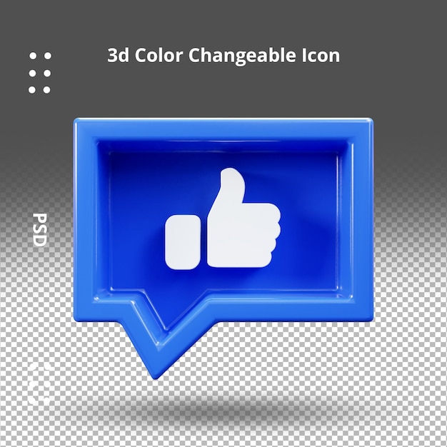 Facebook social media like sign ui icon 3d