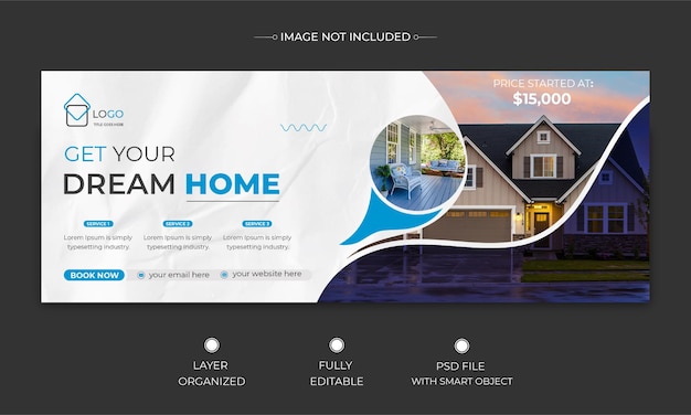 Facebook timeline cover banner for real estate home sale