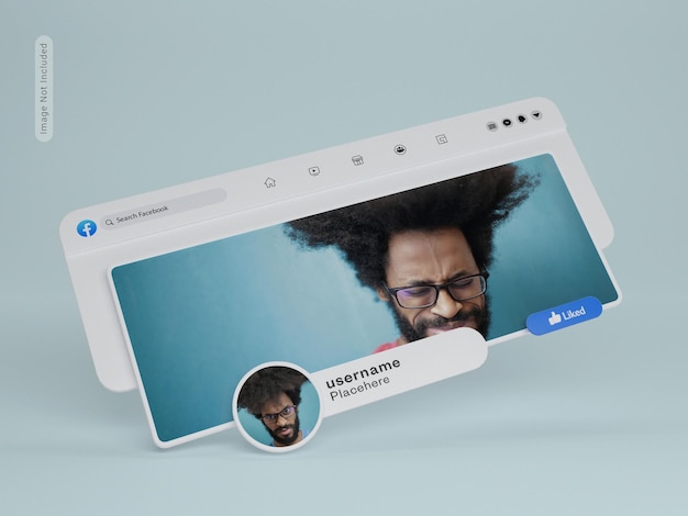 Facebook UI 3D mockups