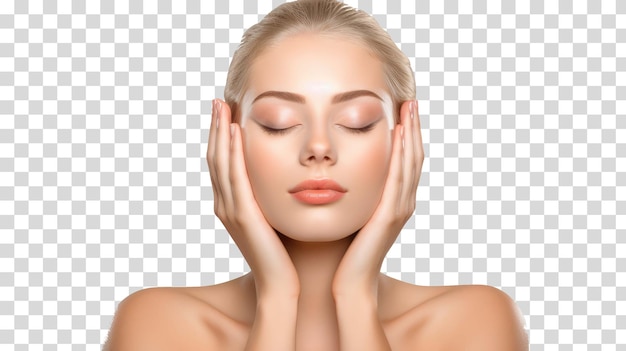 facial massage on transaprent background