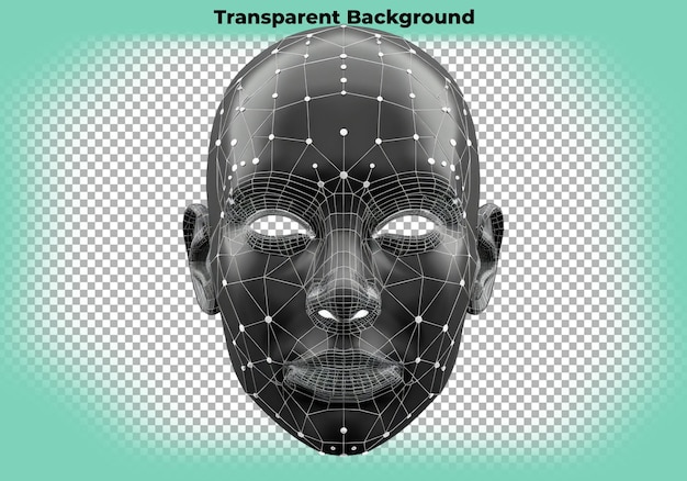 PSD facial recognition isolated on transparent background