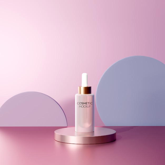 Facial Serum Cosmetic  container mockup template