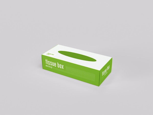 Facial tissue box packaging mockup