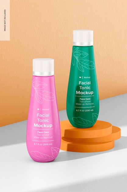 Facial Tonic Bottles Mockup