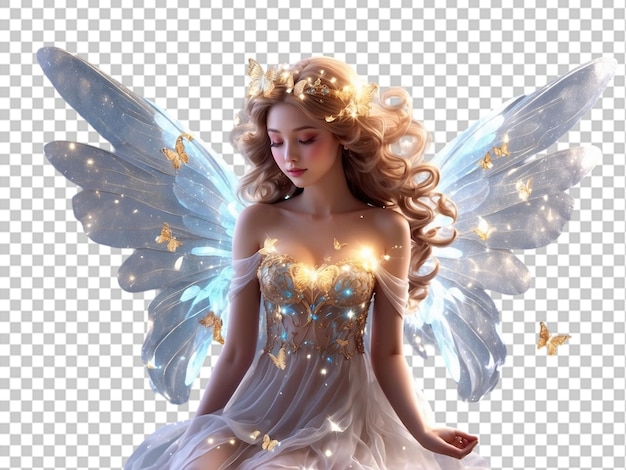 Fairy Girl in Beautiful Dress Vector