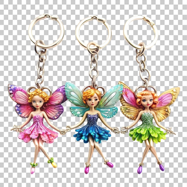 PSD fairy keyrings on transparent background