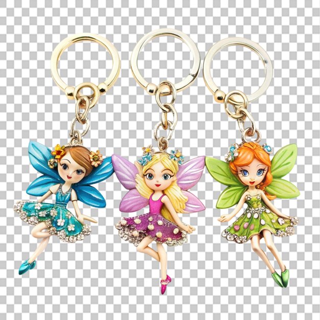 PSD fairy keyrings on transparent background