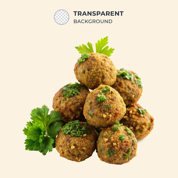 PSD falafel isolated on transparent background