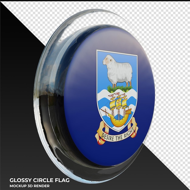 PSD falkland islands0003 realistic 3d textured glossy circle flag