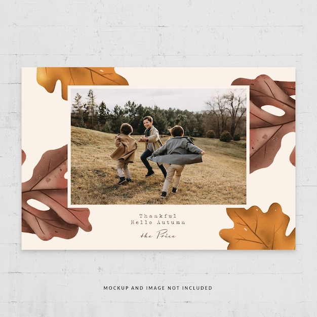 Fall Autumn Photo Card Flyer Template