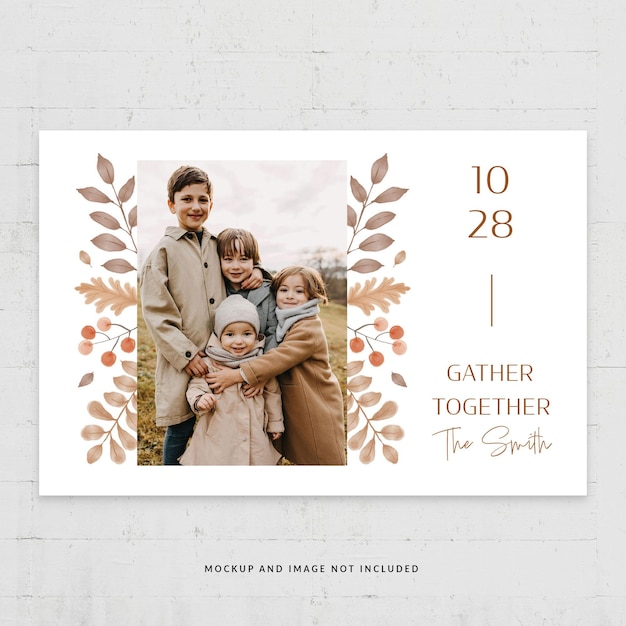 Fall Autumn Photo Card Flyer Template