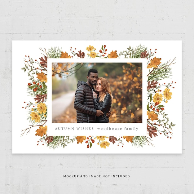 Fall Autumn Photo Card Flyer Template