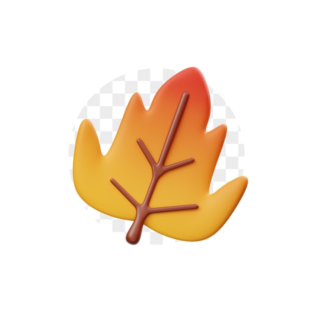 PSD fall leaf 3d icon