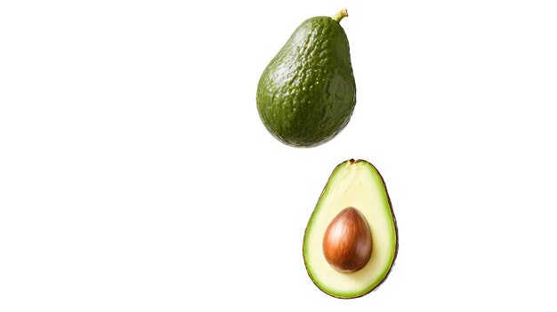 PSD falling avocado isolated on transparent background