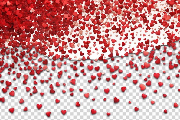 Falling confetti of red hearts png