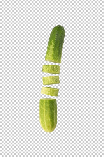 Falling Cucumber slice cutout Psd file