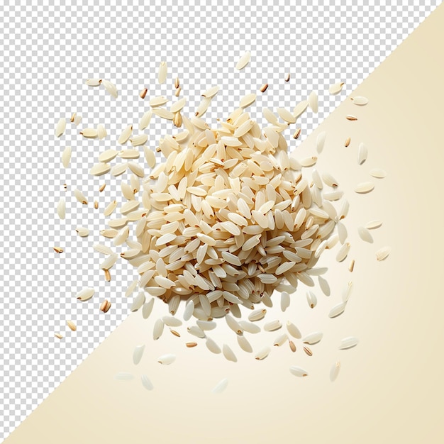 falling Parboiled rice isolated on white backgroundpsd