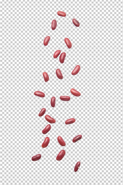 Falling red beans cutout Psd file