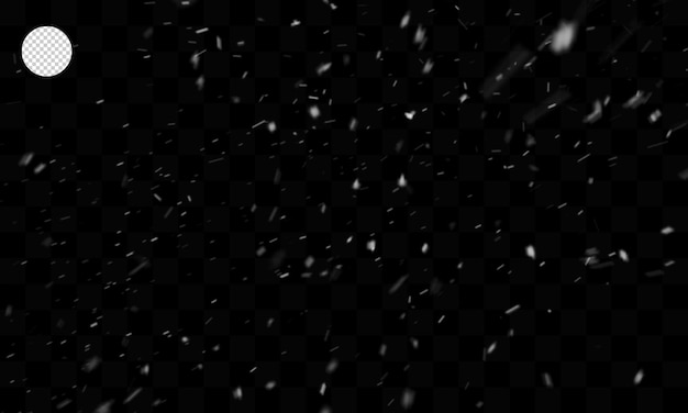 Falling snow isolated on transparent background