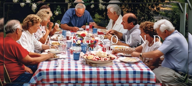 PSD family gathering around a festive table