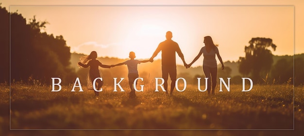 Family Silhouette at Sunset