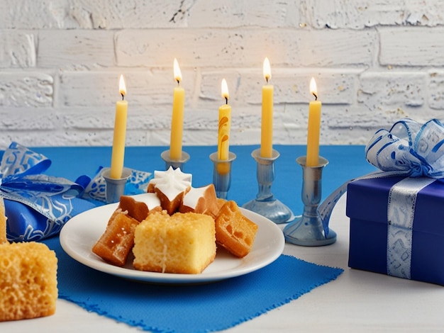 PSD family tradition with menorah candles