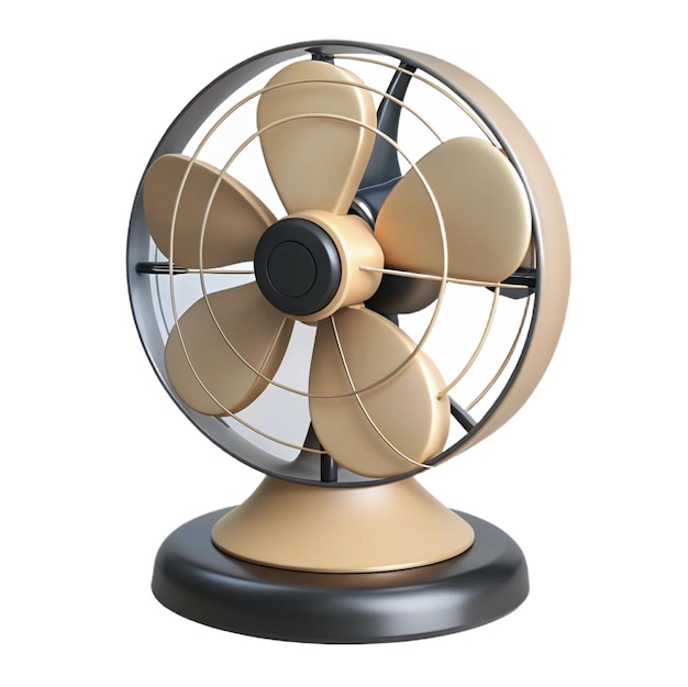 PSD a fan that is on a stand with a white background