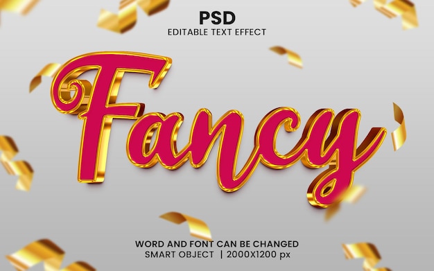 Fancy 3d editable text effect Premium Psd with background