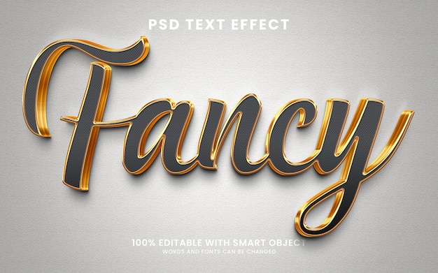 Fancy golden glossy shiny 3d text effect template