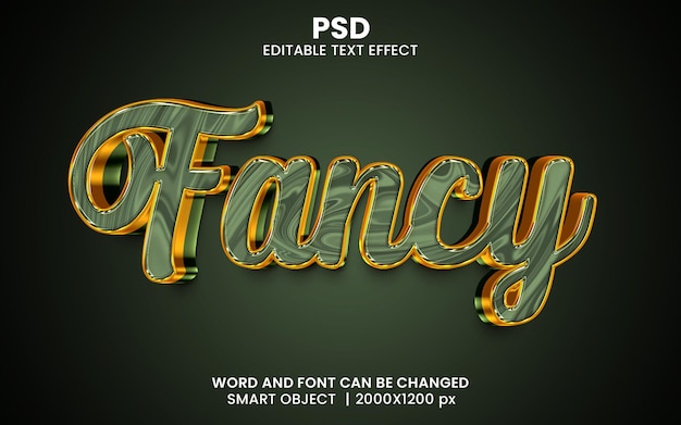 Fancy luxury  3d editable text effect Premium Psd with background