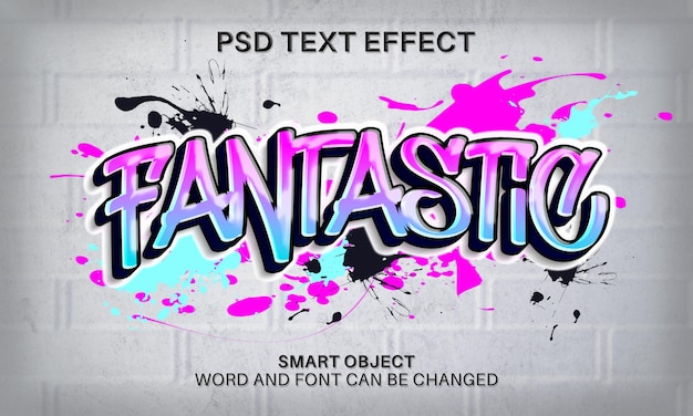 Fantastic graffiti style text effect template