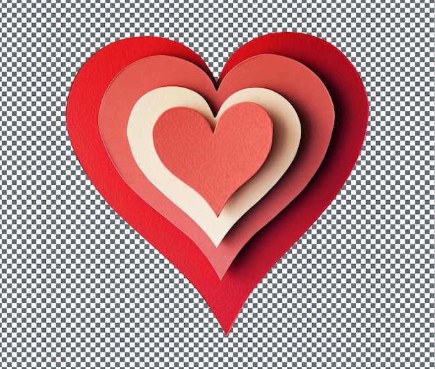 Fantastic Heart shaped cutout cards isolated on transparent background