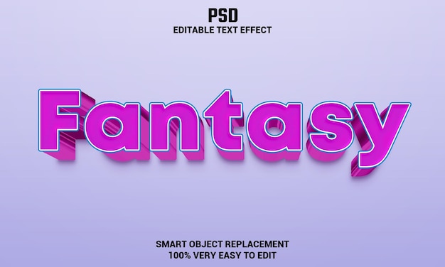 Fantasy 3d editable text effect with background Premium Psd