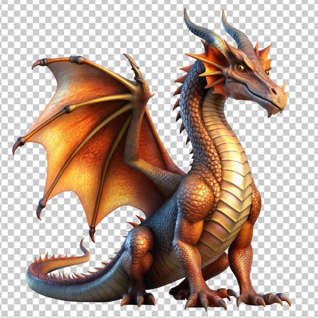 fantasy dragon on transparent background