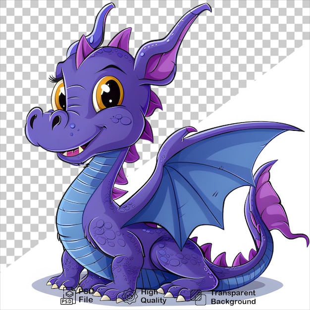 PSD fantasy purple dragon cartoon art