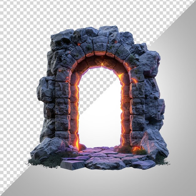 PSD fantasy stone portal png