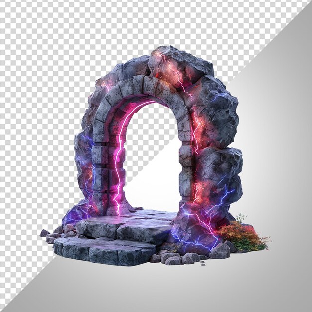 PSD fantasy stone portal png