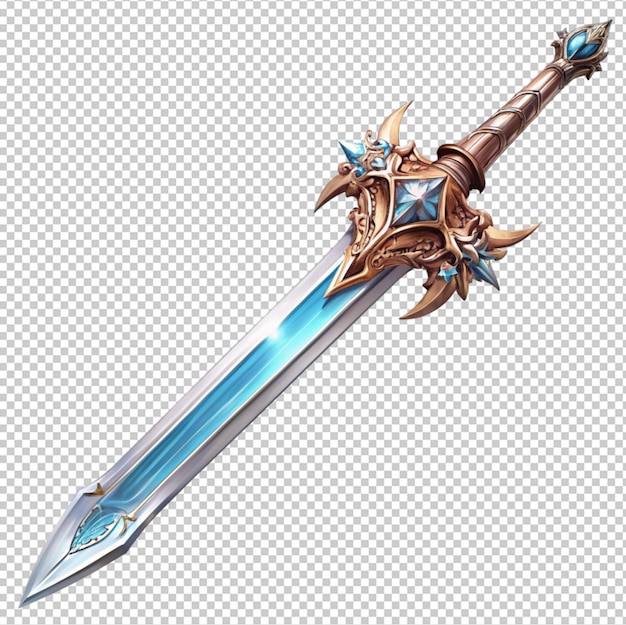 PSD fantasy sword weapon blade sward isolated on transparent background