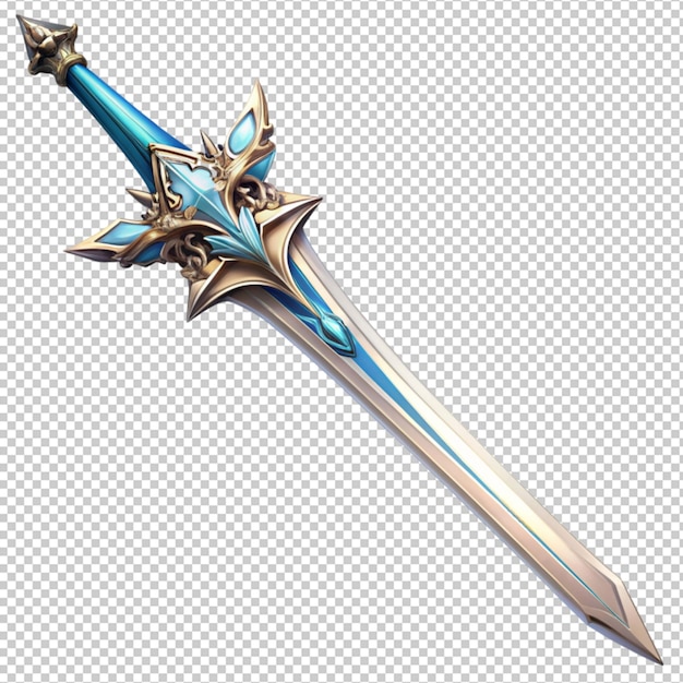 PSD fantasy sword weapon blade sward isolated on transparent background