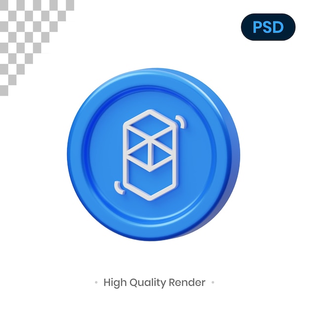 Fantom Coin 3D Render Illustration Premium Psd