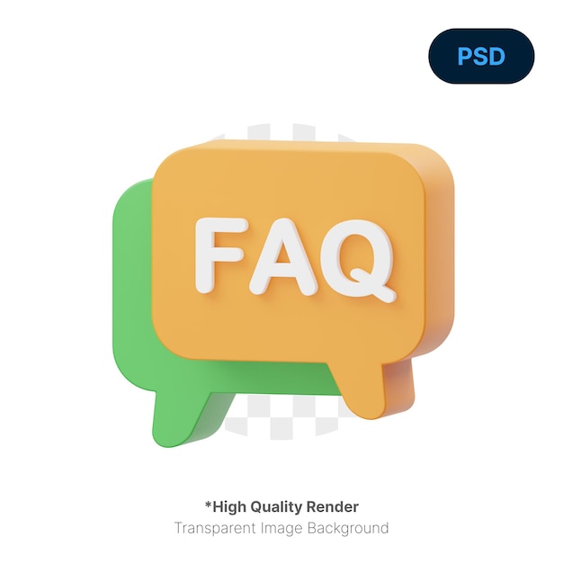 Faq 3D Icon Premium Psd