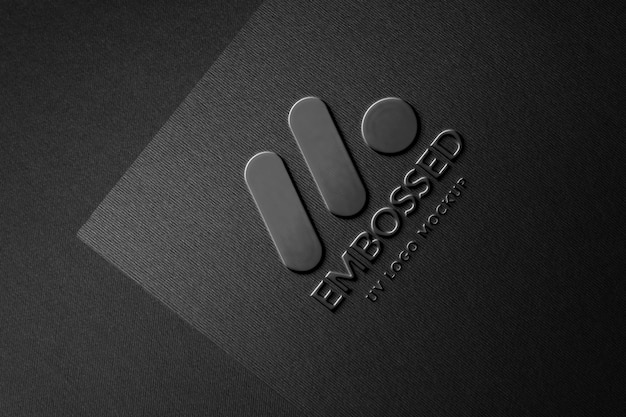 Fark cardboard water drop logo mock-up with embossed effect