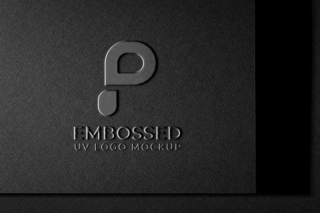 Fark cardboard water drop logo mock-up with embossed effect