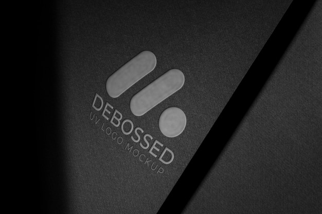 Fark cardboard water drop logo mock-up with embossed effect