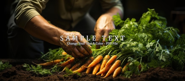 PSD farmer harvesting carrots in the field