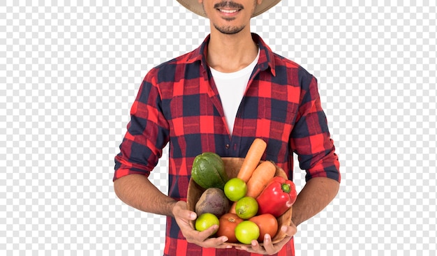 Farmer with hat isolated Psd Mockup